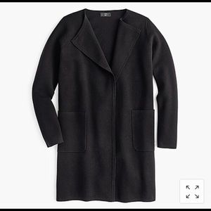 Black JCrew Juliette Collarless Sweater-Blazer